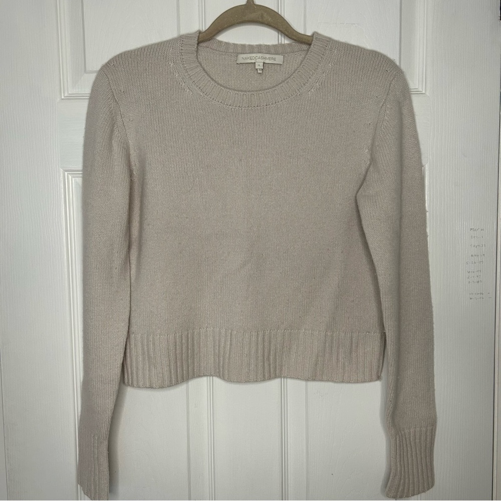 Naked Cashmere Cropped Cashmere Sweater Alabaster